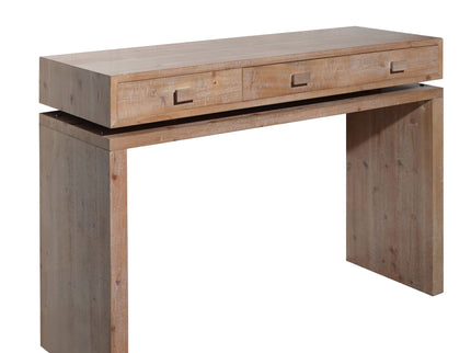 Rustic Wood Console Table With 3 Drawers Entryway Table For Hallway, Foyer, Or Office - Natural / Natural & Light Brown / Natural Wood / Natural Wood Wash / Natural / Rustic