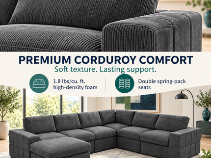 Modular Sectional Sofa, Reversible Set