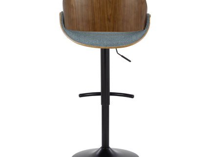 Fabrizzi - Mid Century Modern Adjustable BarStool With Rounded T Footrest (Set of 2)