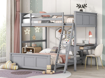 Full Over Full Bunk Bed With Desk