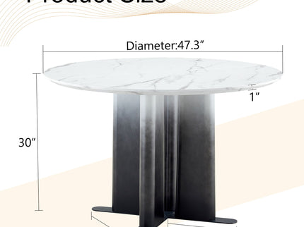 Round Dining Table With Cross Base, Modern Home Furniture