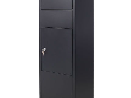 Large Package Delivery Parcel Mail Drop Box With Lockable Storage Compartment Heavy Duty Weatherproof For Express Mail Delivery For Home & Business Use - Black