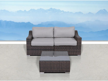Outdoor Wicker Conversation Set With Cushions, All Weather