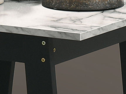 Kenzo - End Table With Faux Marble Top Finish - Black