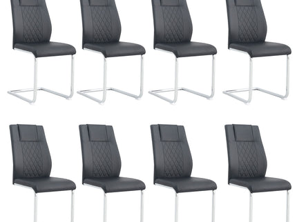 Modern Dining Chairs With Padded Seat, Metal Legs