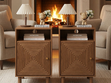 Nightstand With Charging Station & Storage