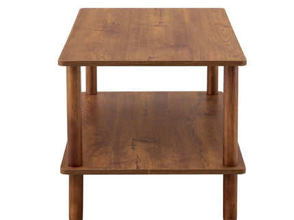 Modern 2 Tier Coffee Table With Open Storage Shelf For Living Room
