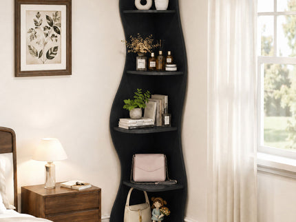 5 Tier S - Shaped Corner Shelf For Living Room