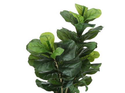 41" Tall, Artificial Plant, Fiddle Tree, Indoor, Faux, Fake, Floor, Greenery, Potted, Real Touch, Decorative - Green / Black