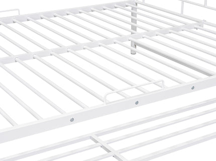 Metal Bunk Bed With Shelf And Guardrails