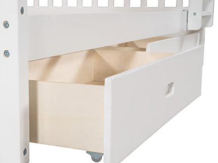Bunk Bed With Ladders And 2 Storage Drawers