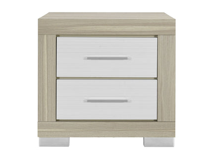 Elsa - 2 Toned Nightstand With Bar Handle And Spacious Drawers