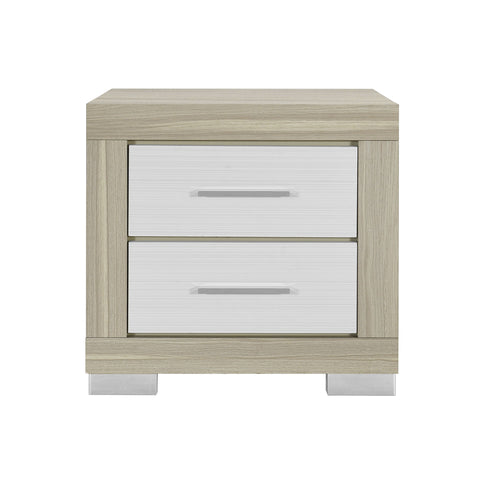 Elsa - 2 Toned Nightstand With Bar Handle And Spacious Drawers