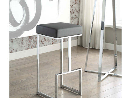 Upholstered Bar Stool With High-Shine Legs