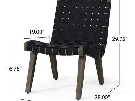 Lounge Chair With Stunning Rope Weave Design, (Set of 2) - Black