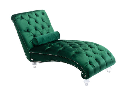 Chaise Lounge Indoor, Button Tufted Upholstered Chaise Lounge Chair With Pillow