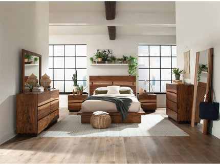 Beverly - Floor Mirror With Live Edge Design - Walnut
