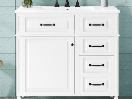 Modern Bathroom Vanity With Sink Top, Flip Drawer Design