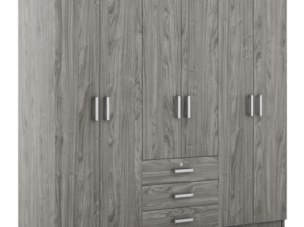 6 Doors Wardrobe Storage For Bedroom, With Big Drawers