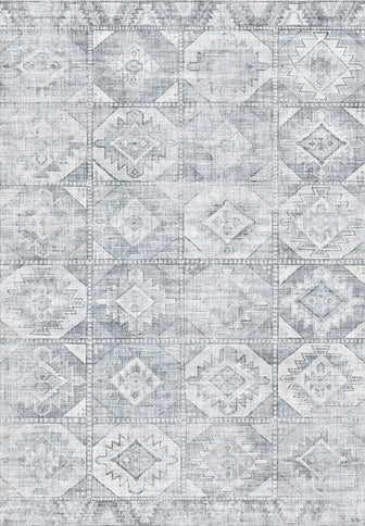 Toucan - 5' X 7' Washable Non - Slip Area Rug - Silver