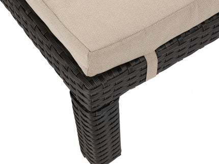 Puerta - Chaise Lounge Frame Cushion Outdoor Wicker Iron - Beige / Dark Brown