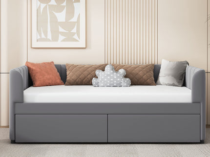 Upholstered Daybed With Ergonomic Design Backrest