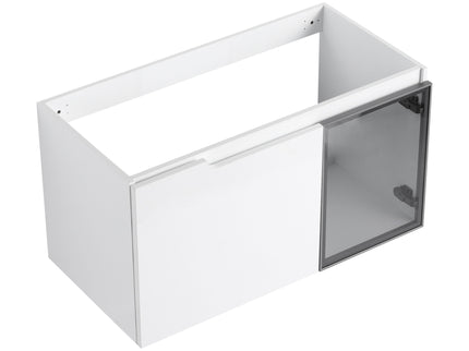 36" (35 1 / 4") Wall Mounted Bathroom Vanity, Cabinet With Half Door (Excluding Sink) - Glossy White