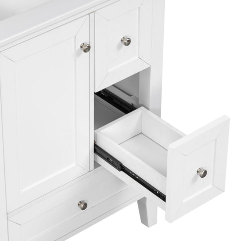 Modern Bathroom Vanity With Sink, Freestanding Cabinet With Drawers And Shelves