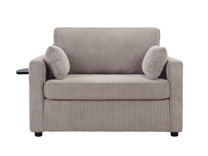 Sleeper Sofa With Foldable Mattress, USB Ports, Side Table & Storage Pocket