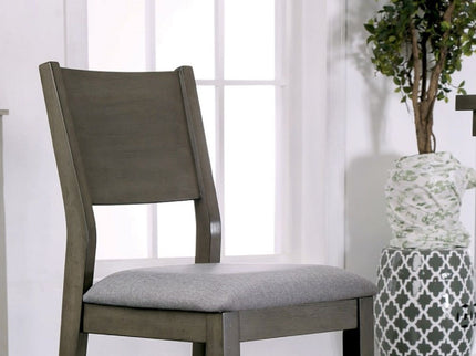 Padded Fabric Seat Panel Back Counter Height Dining Chairs (Set of 2) - Gray / Light Gray