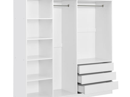 Doorless Storage Wardrobe For Dedroom With Shelves And 3 Drawers