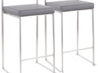 Gray / Faux Leather / 2 Pieces