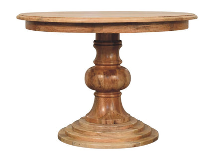 Round Turned Dining Table - Oak