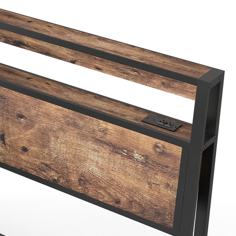 Frame With Hydraulic Lift Storage, RGB LED Lights & Multi-Port Charging, No Box Spring Needed