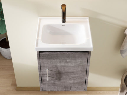 Floating Bathroom Vanity Combo, Wall Mounted Cabinet With Sink & Soft Close Doors For Small Bathrooms