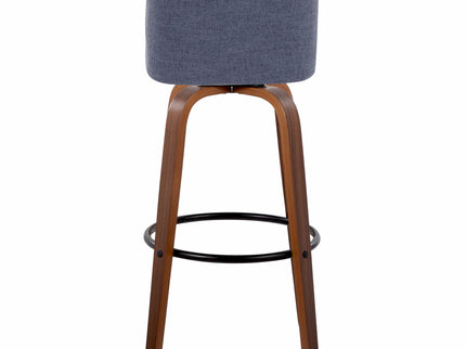 Toriano - Mid Century Modern Fixed Height Barstool Swivel And Round Footrest (Set of 2)