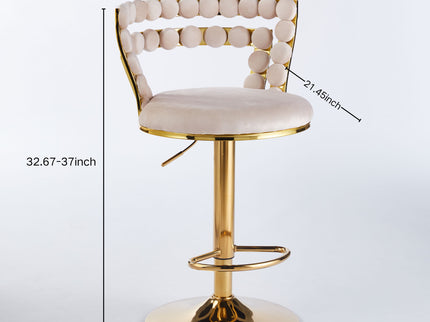 Modern Bar Chair With Iron Tube Legs, Soft Cushions And Comfortable Backrest (Set of 2)