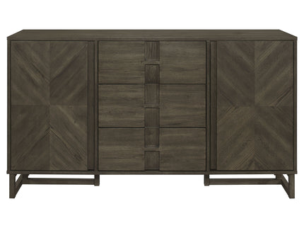 Glenmoor - 3 Drawer Server With 2 Cabinets - Dark Gray