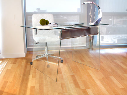 Glacier - Contemporary Desk - Clear / Chrome