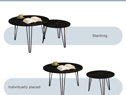 Round Nesting Coffee Table For Living Room (Set of 2)