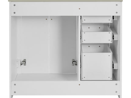 Bathroom Vanity With Sink Combo, Storage Cabinet, Freestanding Set With 3 Drawers & Soft Closing Doors