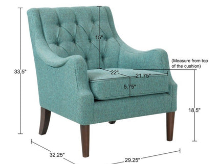Qwen - Button Tufted Accent Chair With - Teal