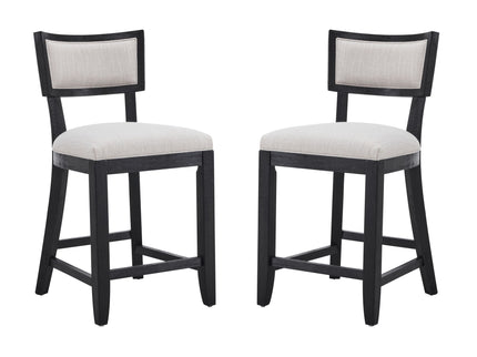 Upholstered Counter Height Bar Stools With Comfy Back (Set of 2)
