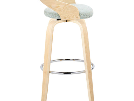 Grotto - Contemporary Fixed-Height Barstool With Swivel With Round Footrest (Set of 2)