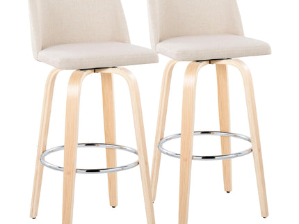 Toriano - Contemporary Fixed Height Barstool & Swivel With Round Footrest (Set of 2)