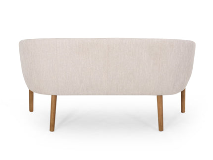 Mid Century Modern Loveseat With Channel Stitched Backrest