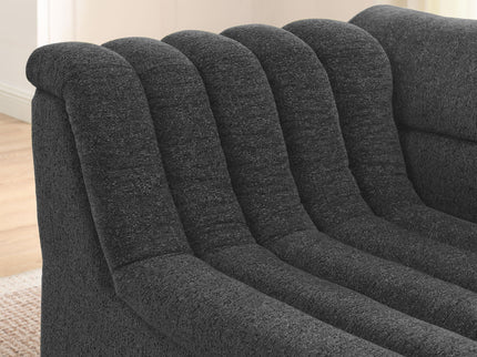 Upholstered L-Shaped Modular Sectional Sofa With Chaise, Wave-Shaped Armrest