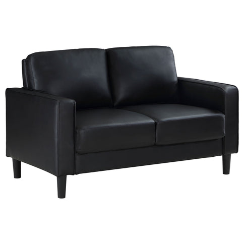 Ruth - 2 Piece Track Arm Sofa Set With Cushions - Black