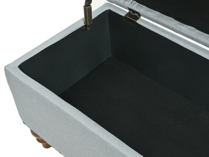 Upholstered Ottoman With Storage And Rivet Trim