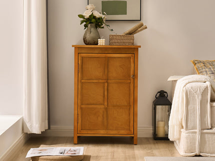 Floor Cabinet With Doors & Adjustable Shelf, Storage Cabinet For Entryway